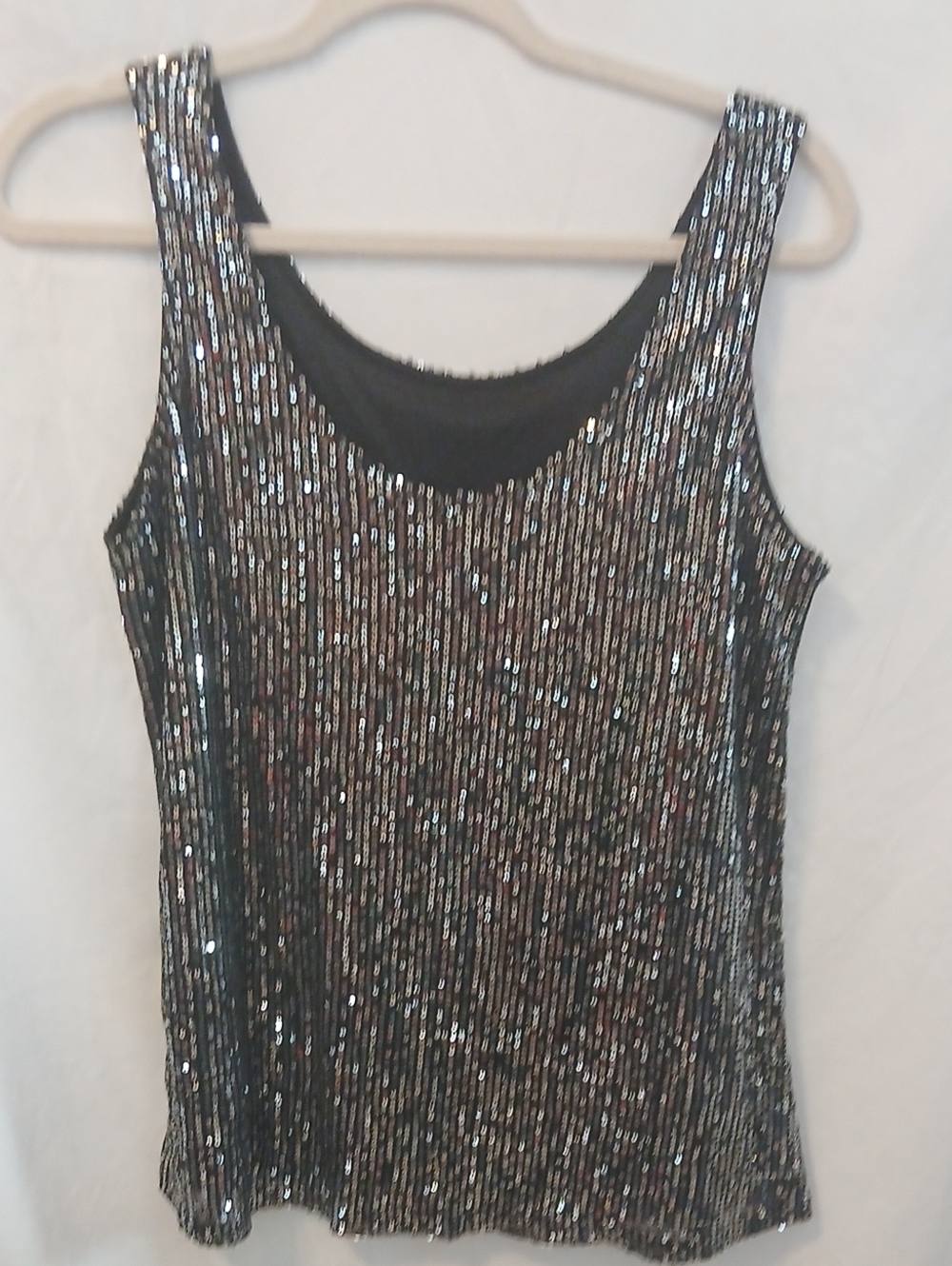 Sparkle Black Sequin Tank Top - Women